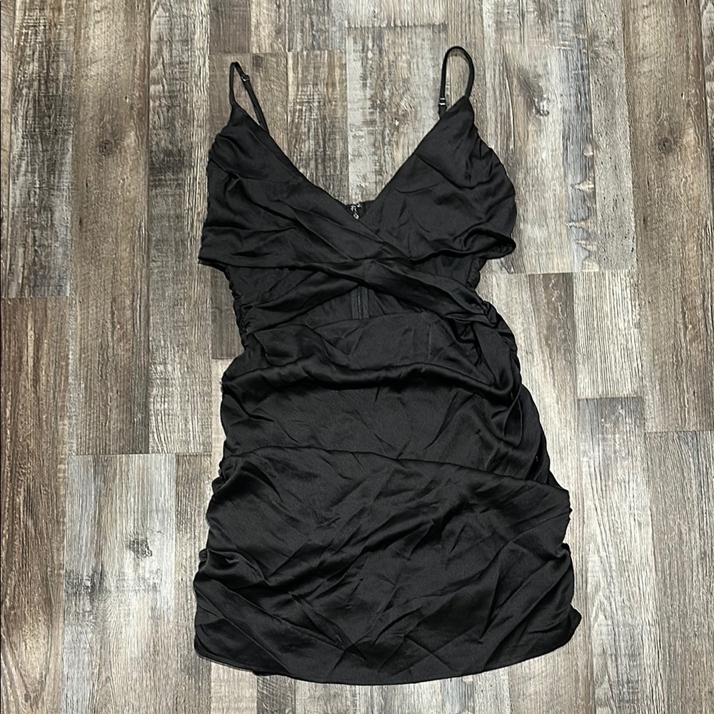 Elegant Black Satin Dress